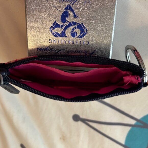 Vera Bradley "Flamingo Fiesta" Cotton Zip ID Case w/ Key Ring (Retired Pattern) - Picture 3 of 6